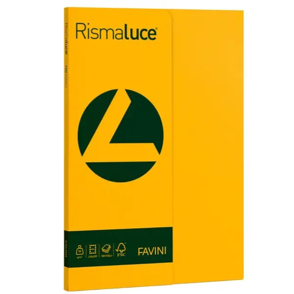 Carta Colorata Rismaluce A4 90 gr. Risma 100 Fogli Giallo Oro