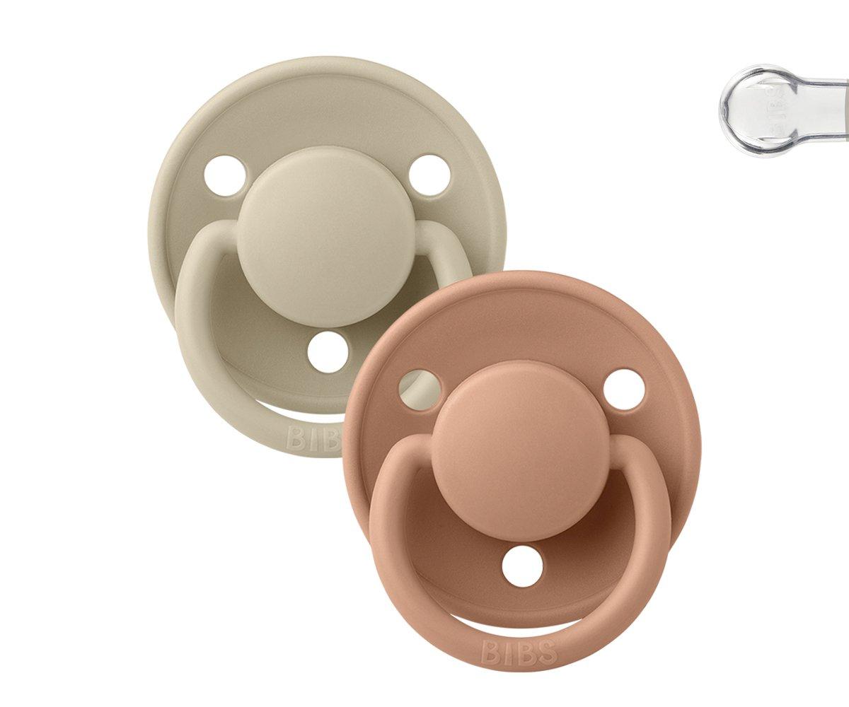 2 Succhietti BIBS De Lux Vanilla/Peach Silicone