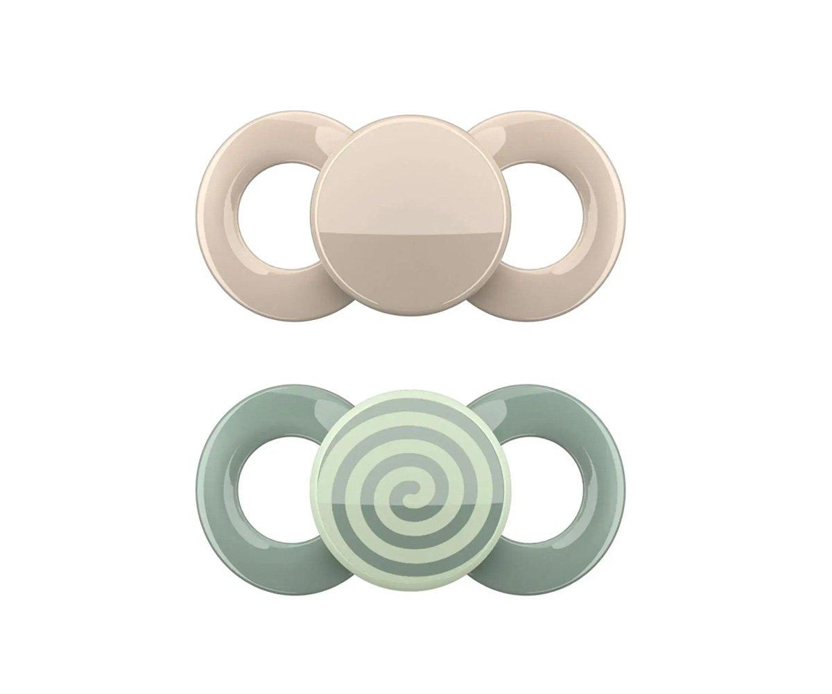 2 Succhietti Anatomici Dentistar Day & Night  Green Beige Spiral