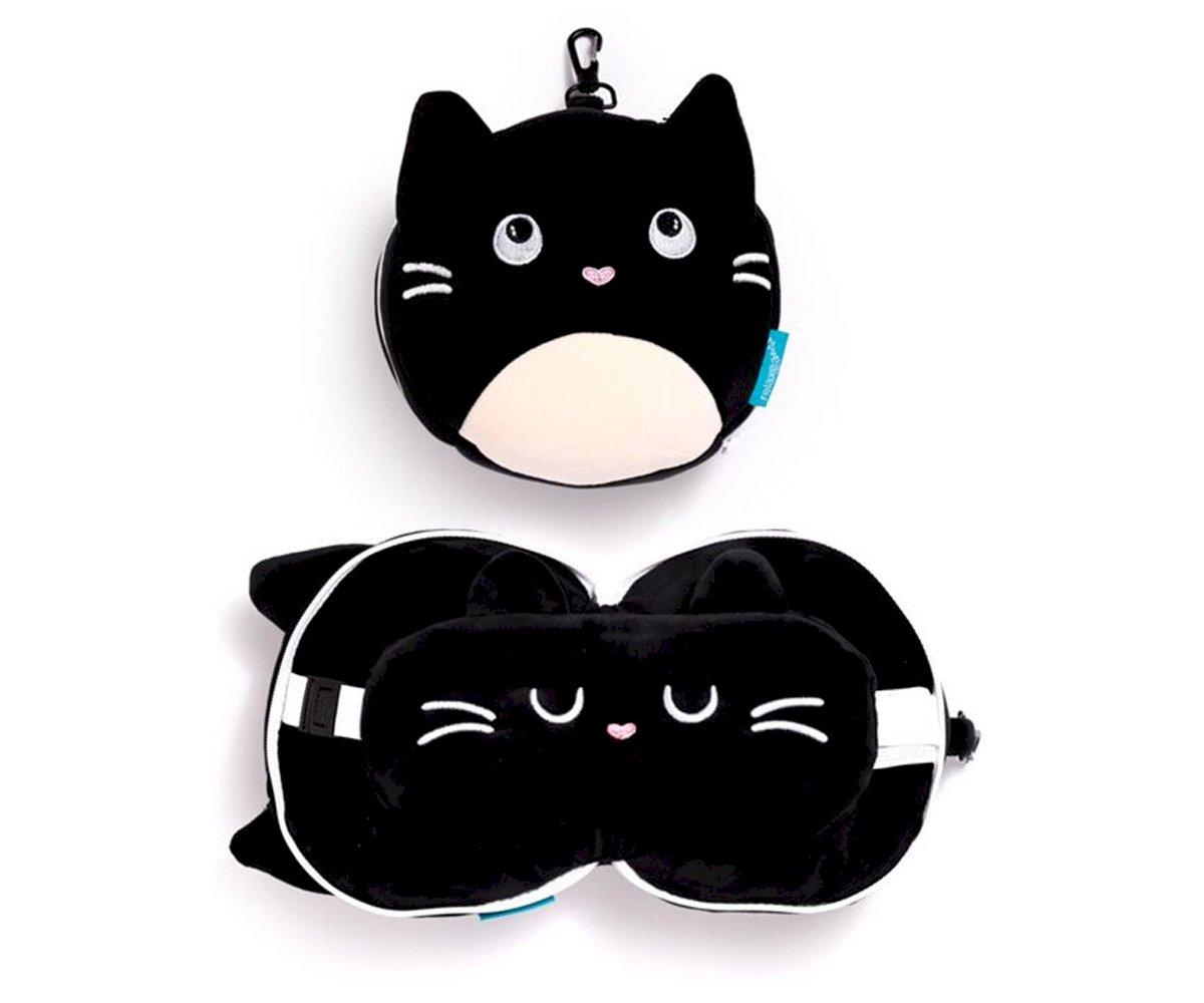 Cuscino da Viaggio con Maschera Relaxeazzz Feline Fine Cat