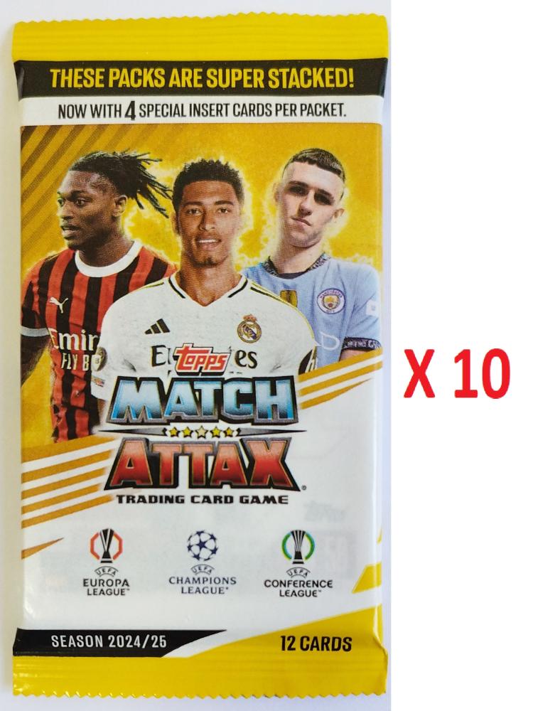 Match Attax Champions League 2024-25 Lot 10 Sealed Packs Cards