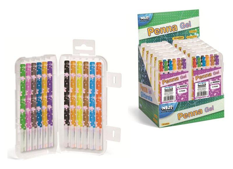 Blister 12 penne gel – colori assortiti lebez