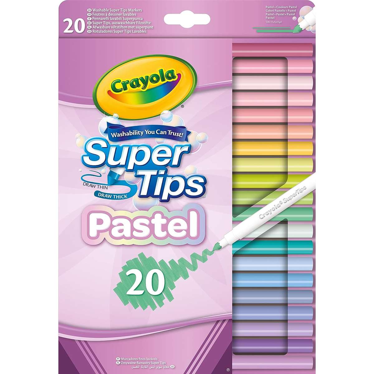 CRAYOLA Pennarelli Superpunta Lavabili Pastel 20 Colori – 58-7517