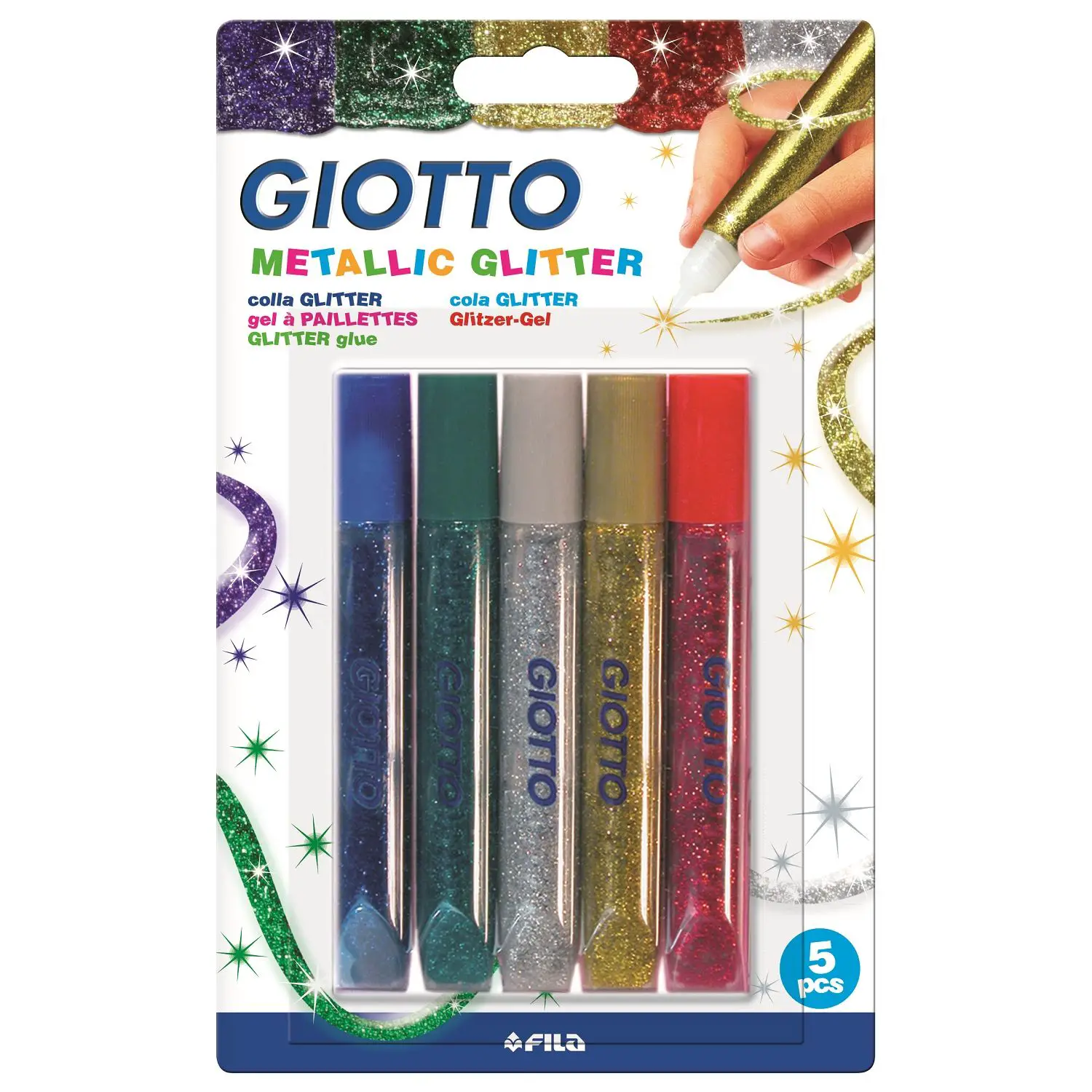 Glitter Metal Giotto Blister 5 Colori