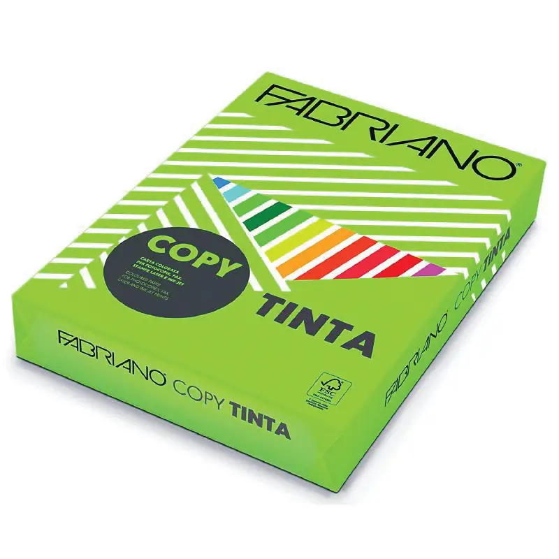 Carta Per Fotocopie Copy Tinta 80 Gr/mq Fabriano A4 Verde Pisello Risma 500 Fogli