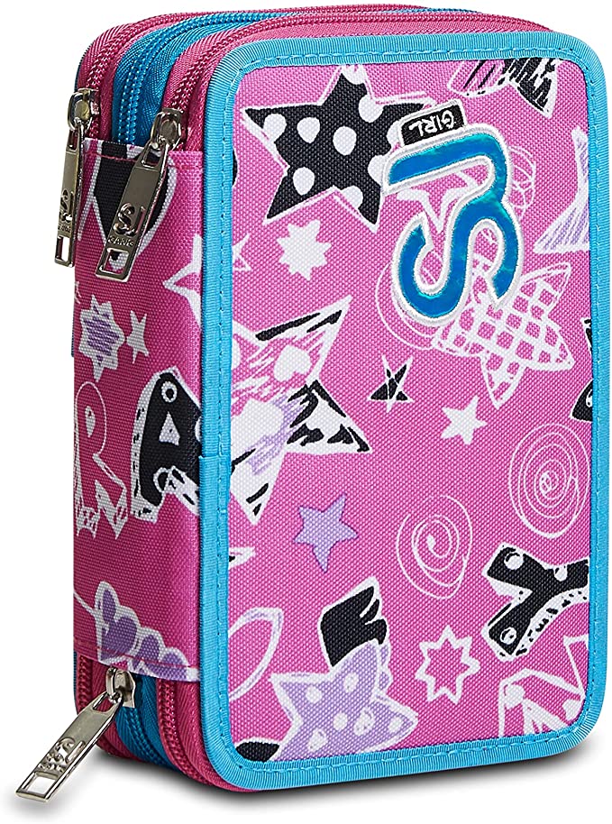 Astuccio 3 Zip Color Sj Gang Cuteled Girl