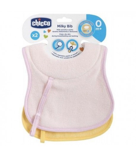 Bavaglini allattamento Chicco da 0 mesi rosa 2 pezzi 16300.10