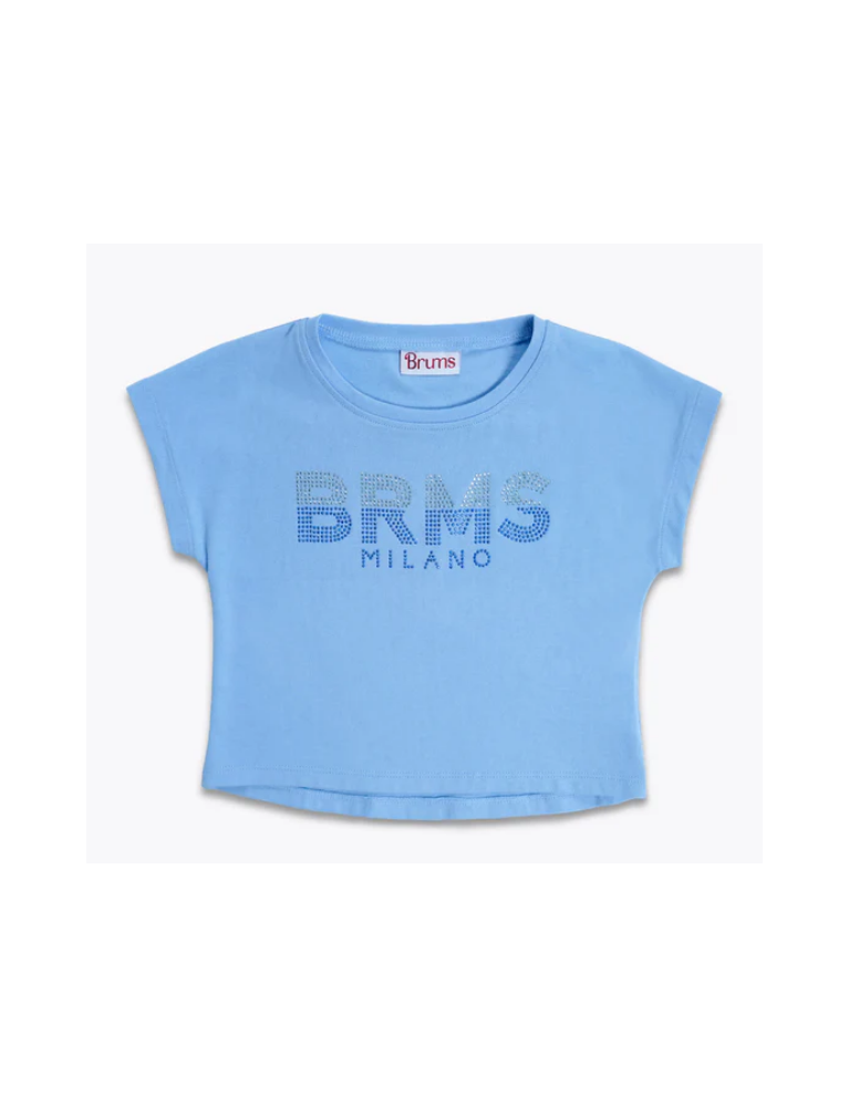 Brums – T shirt jersey str con applicazioni borchiette 231bgfn001 143