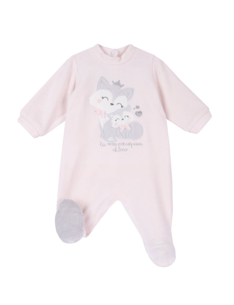 Chicco – Tutina ciniglia con apertura patello rosa volpe 02789