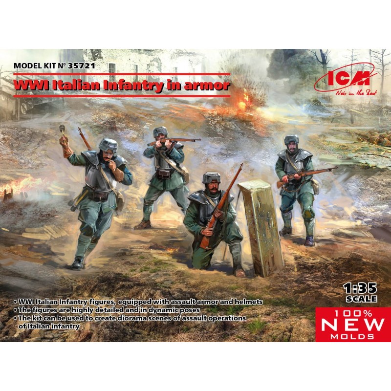 ICM 1/35 WWI Italian Infantry in armor (100% new molds) – 35721