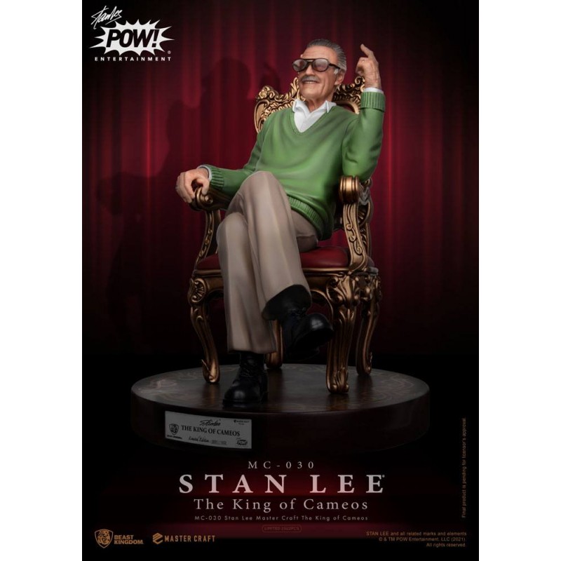 STAN LEE THE KING OF CAMEOS MASTER CRAFT 33CM STATUA FIGURE